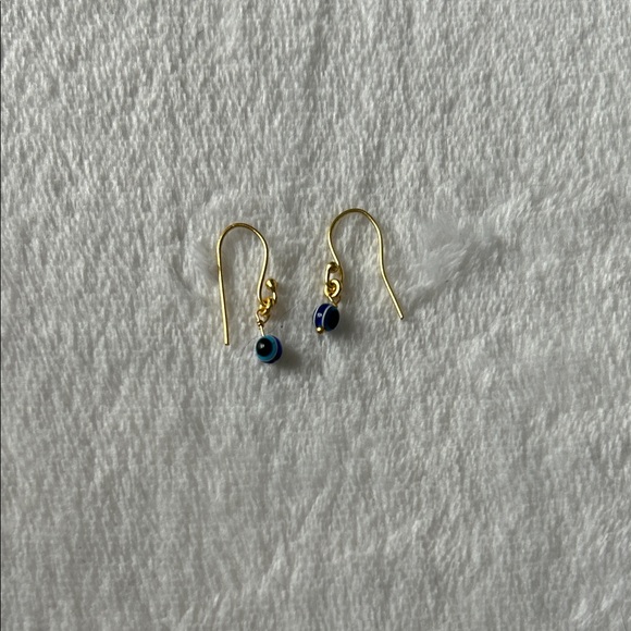Cost Plus World Market Jewelry - Dainty Gold and Blue Evil Eye Earrings